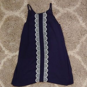 Blue lace design dress